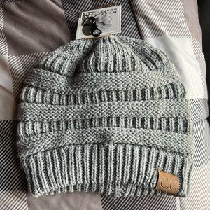C.C Melange Grey Beanie Tail Hat